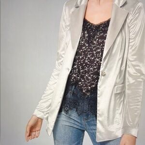 White House Black Market Elegant Silver Women's Blazer Size S